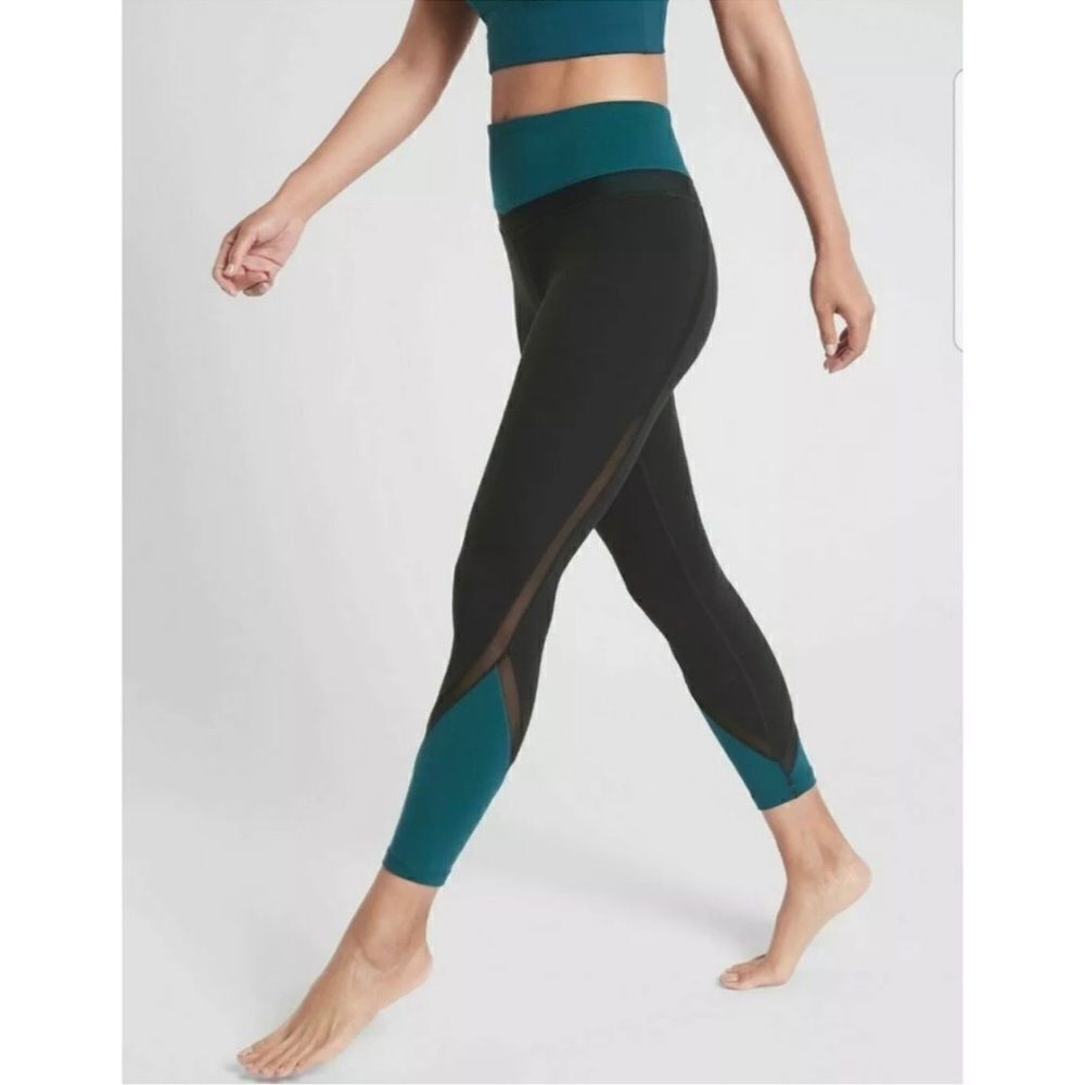 Athleta Elevation Powervita Teal 7/8 Leggings Size Small